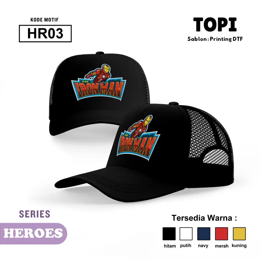 HR03 - Topi [Varian: Hitam]
