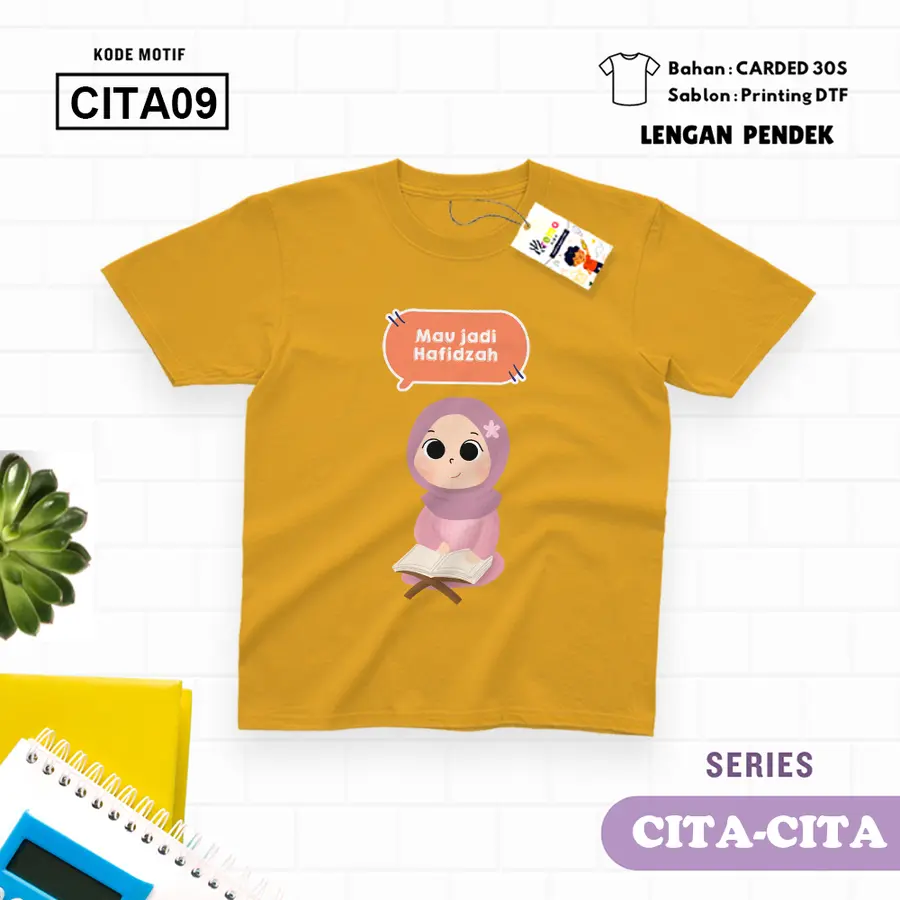 CITA09 - Kaos Dewasa Cotton 30s Pendek [Varian: M / Biru Turkish]