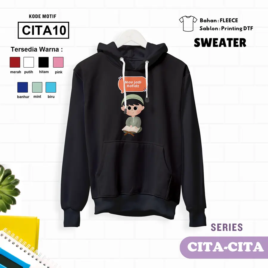 CITA10 - Sweater Kids Fleece Panjang [Varian: L (5-6 y) / Biru]