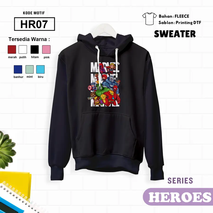 HR07 - Sweater Kids Fleece Panjang [Varian: L (5-6 y) / Biru]