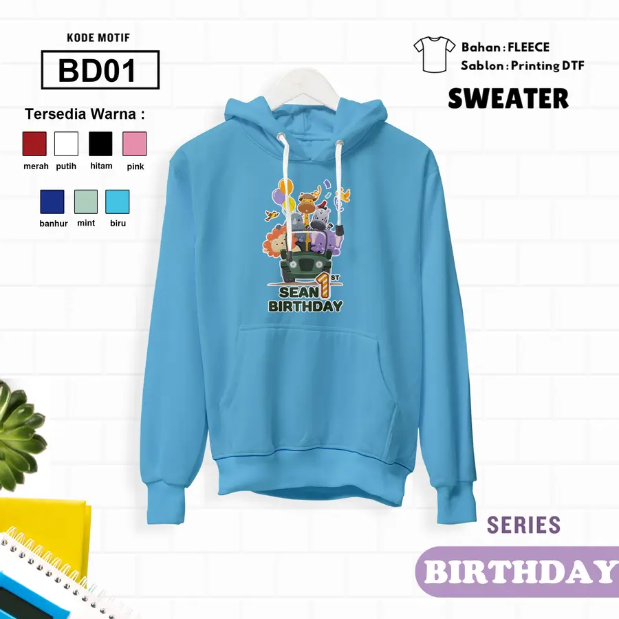 BD01 - Sweater Kids Fleece Panjang [Varian: L (5-6 y) / Banhur]