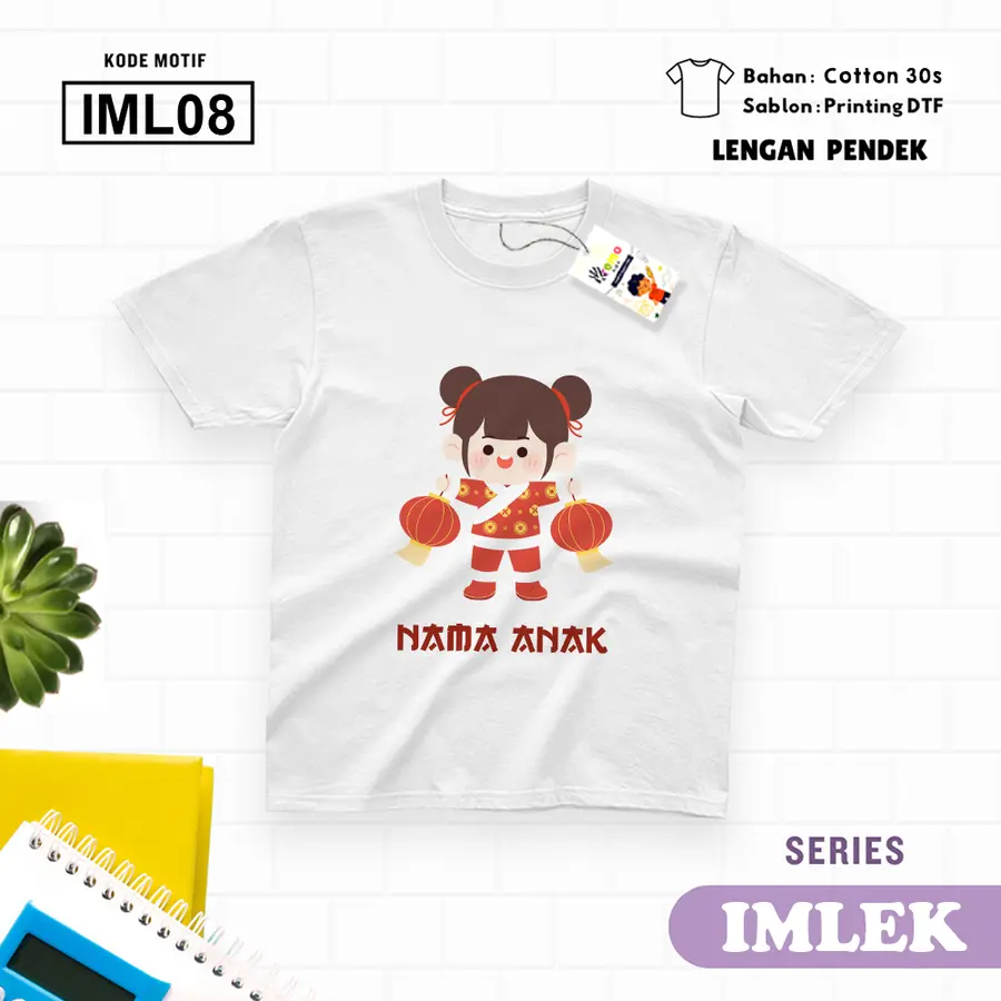 IML08 - Kaos Dewasa Cotton 30s Pendek [Varian: M / Biru Turkish]