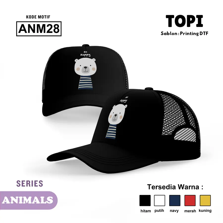 ANM28 - Topi [Varian: Hitam]