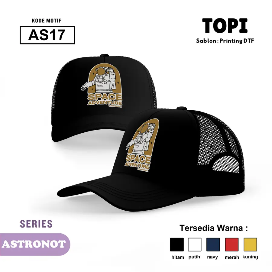 AS17 - Topi [Varian: Hitam]