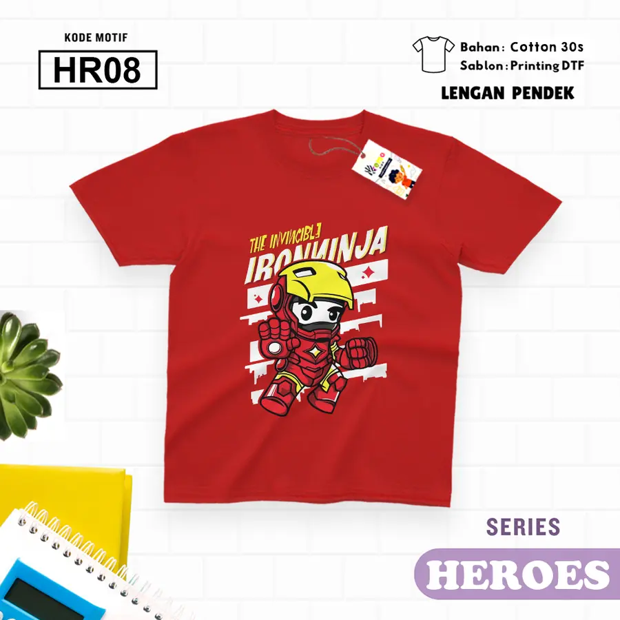 HR08 - Kaos Dewasa Cotton 30s Pendek [Varian: M / Biru Turkish]