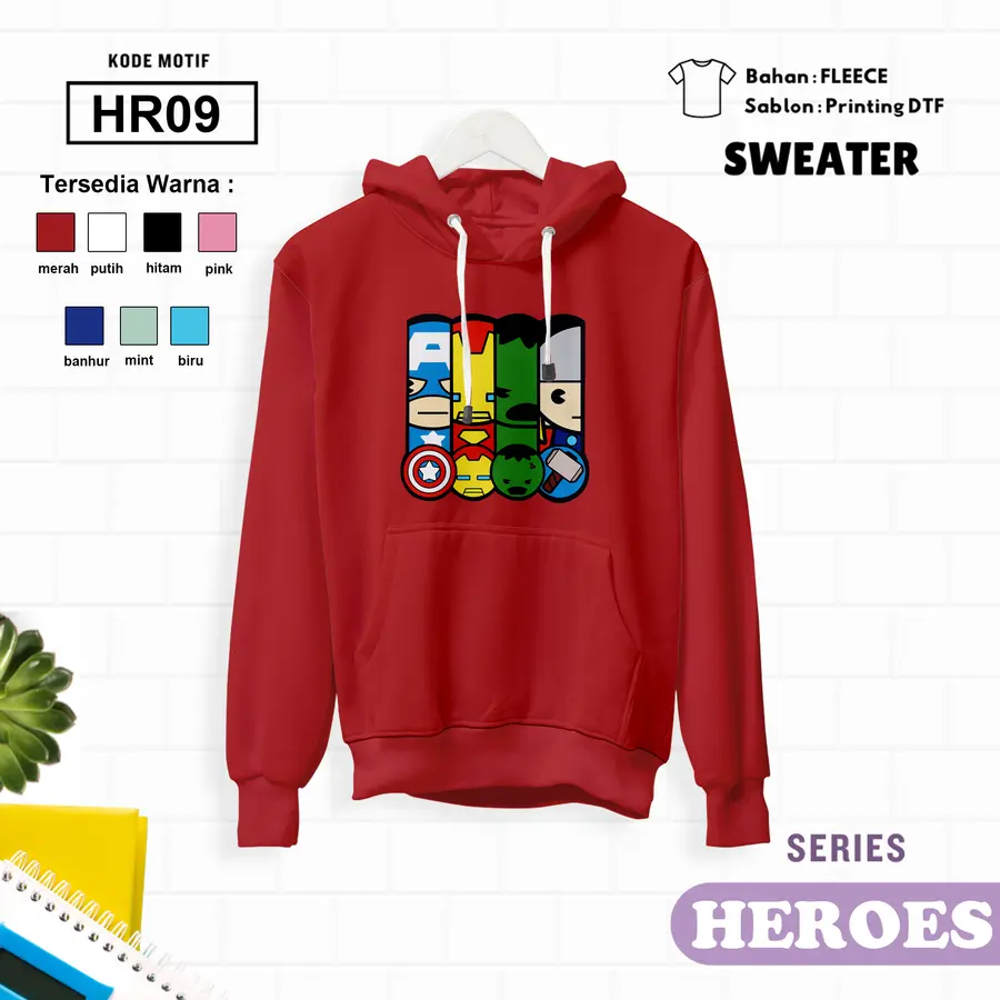 HR09 - Sweater Kids Fleece Panjang [Varian: L (5-6 y) / Biru]