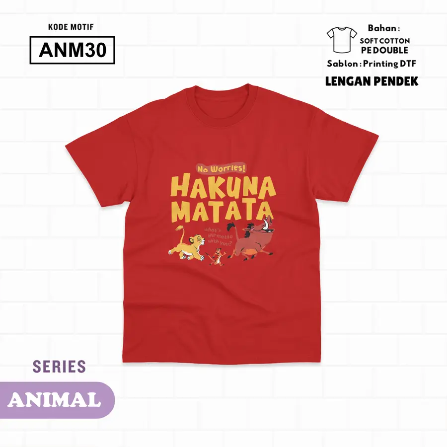 ANM30 - Kaos Kids Soft Cotton Pendek [Varian: L (5-6 y) / Hitam]
