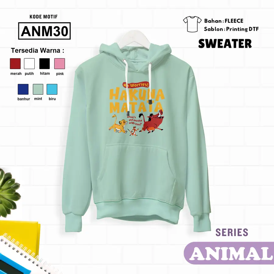 ANM30 - Sweater Kids Fleece Panjang [Varian: L (5-6 y) / Banhur]