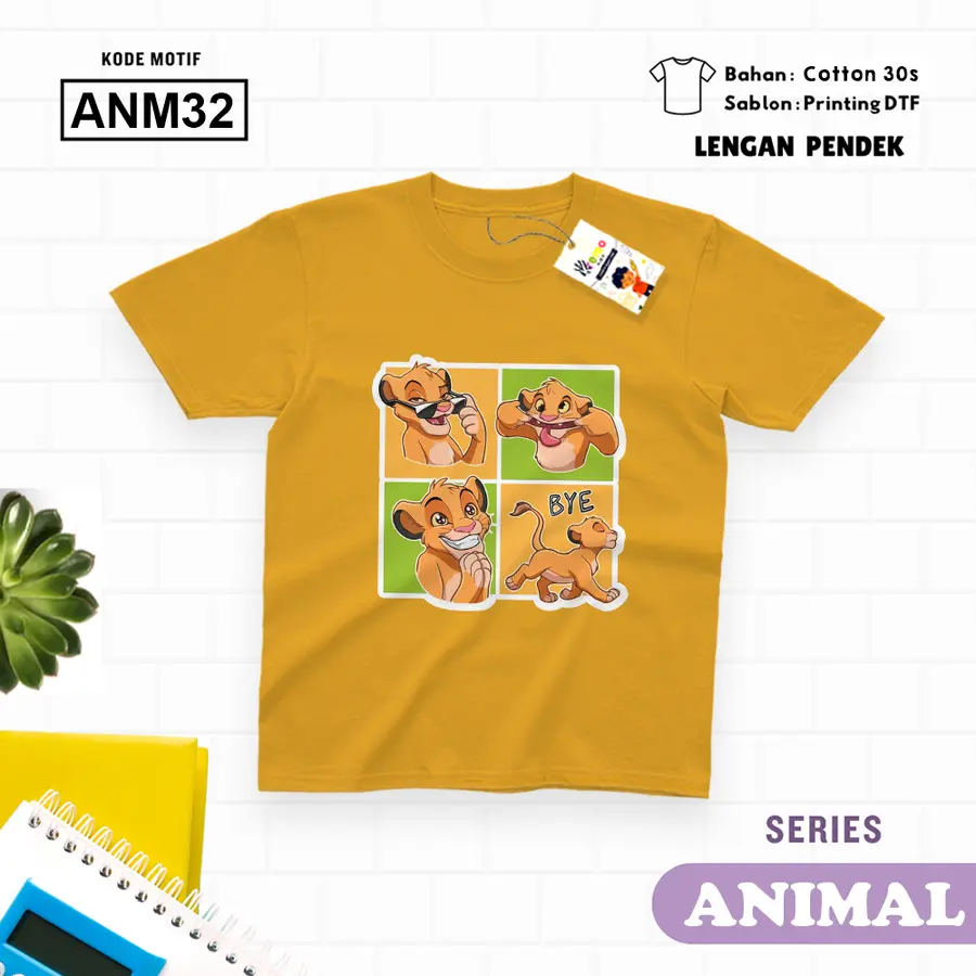 ANM32 - Kaos Dewasa Cotton 30s Pendek [Varian: M / Biru Turkish]
