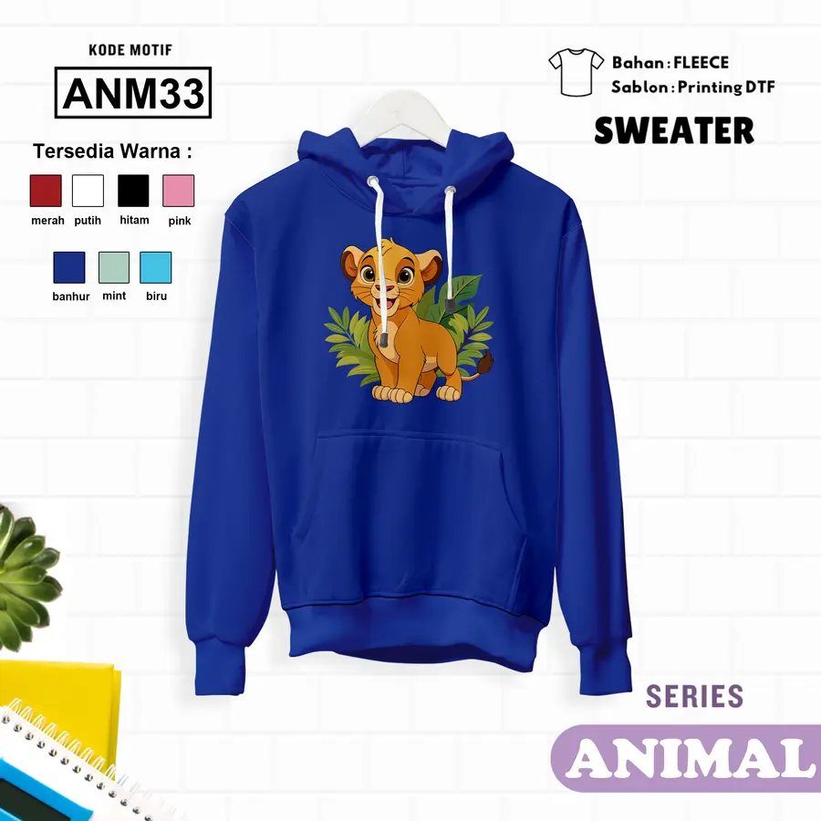 ANM33 - Sweater Kids Fleece Panjang [Varian: L (5-6 y) / Banhur]