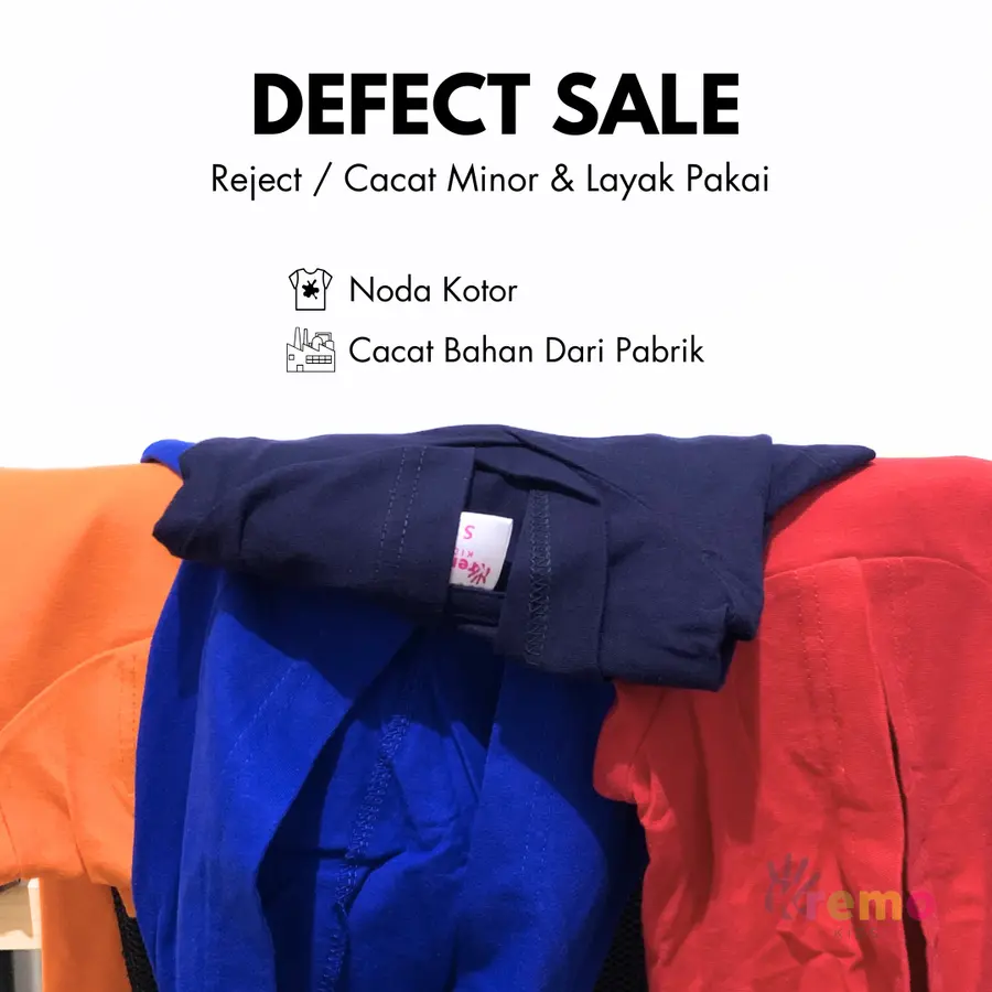 Defect/Reject Sale Hoodie Shirt Combed 24s Kremo Kids [Varian: L]