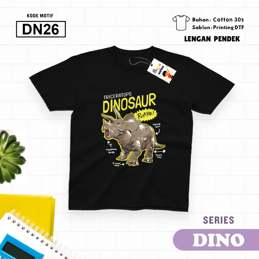 DN26 - Kaos Dewasa Cotton 30s Pendek [Varian: M / Biru Turkish]