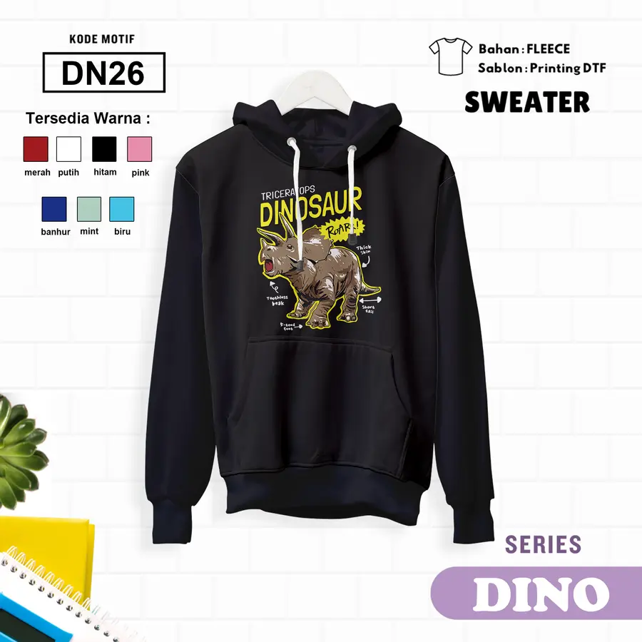 DN26 - Sweater Kids Fleece Panjang [Varian: L (5-6 y) / Biru]