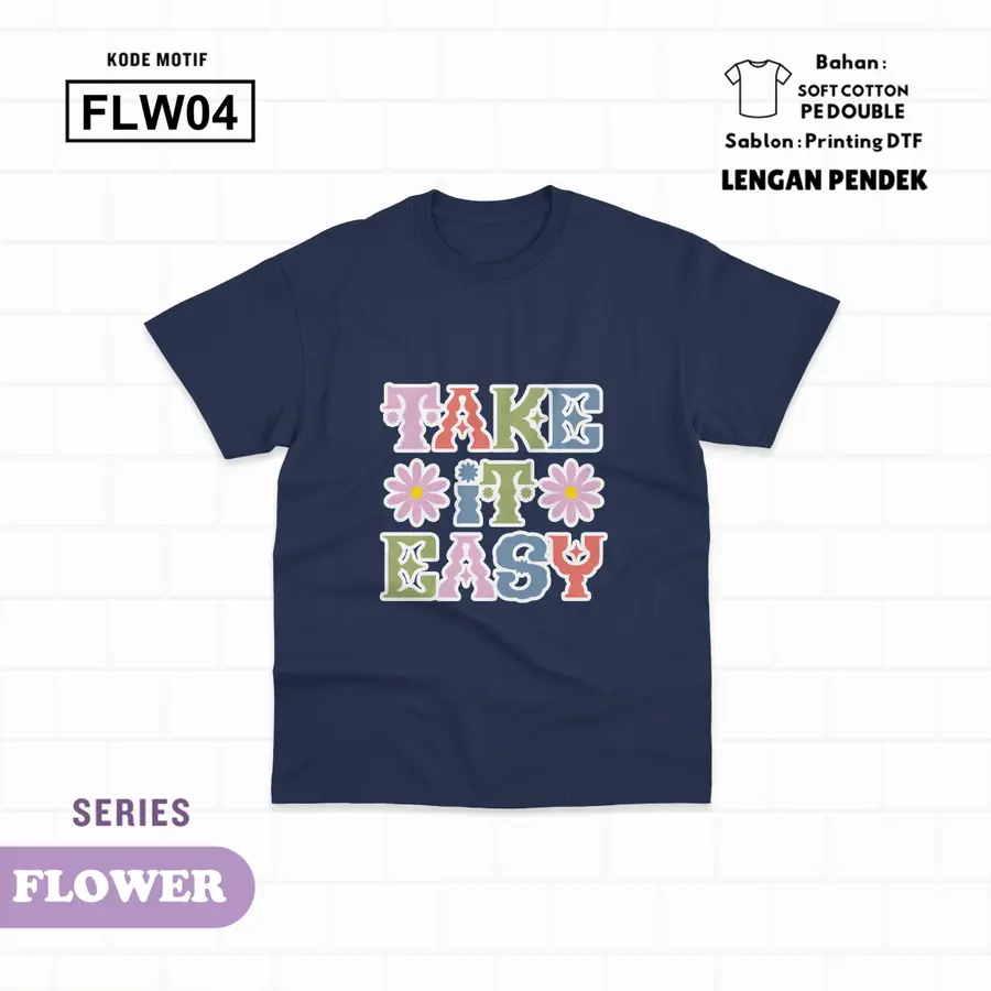 FLW04 - Kaos Kids Soft Cotton Pendek [Varian: L (5-6 y) / Hitam]