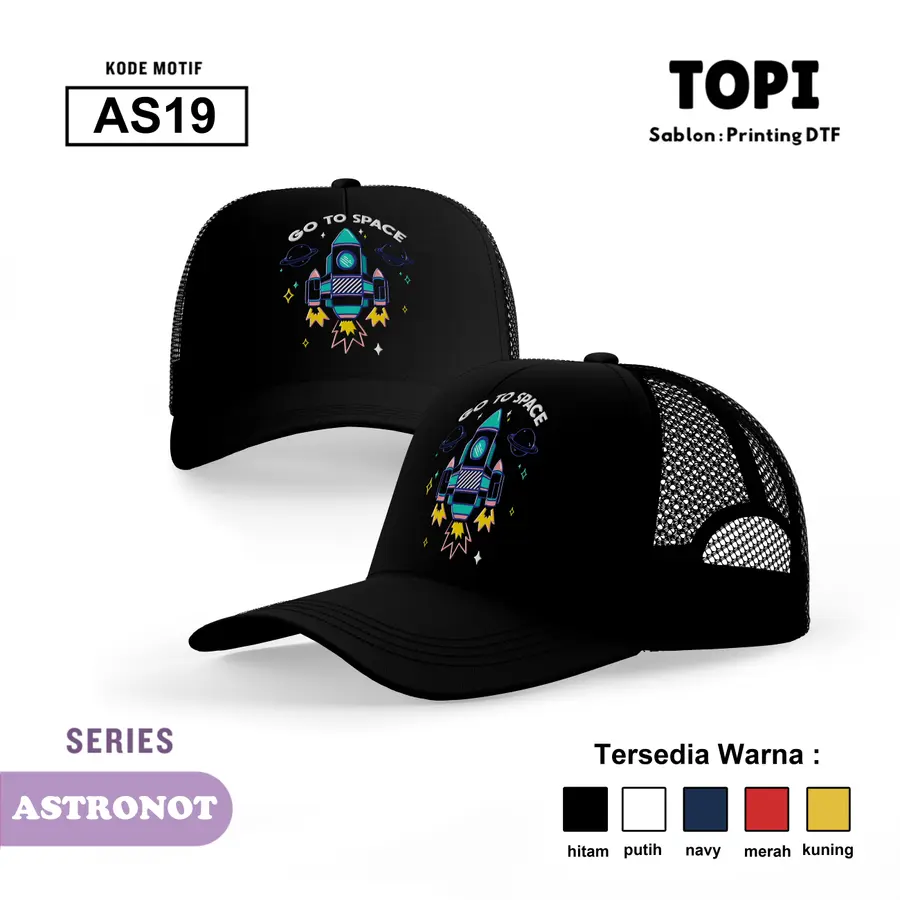 AS19 - Topi [Varian: Hitam]