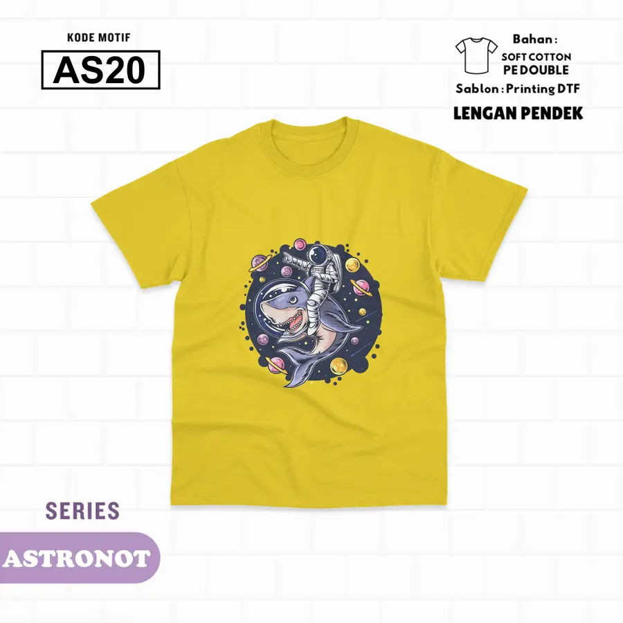 AS20 - Kaos Kids Soft Cotton Pendek [Varian: L (5-6 y) / Hitam]