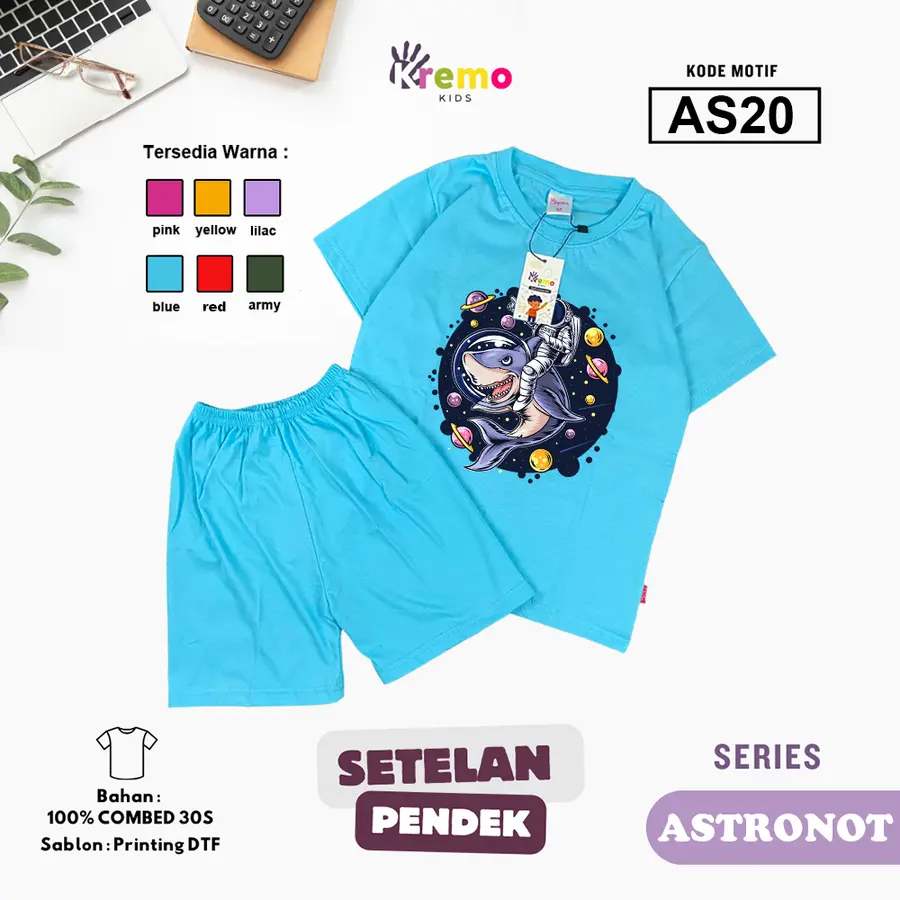 AS20 - Setelan Kids Combed 30s Pendek [Varian: S (3-4 y) / Army]