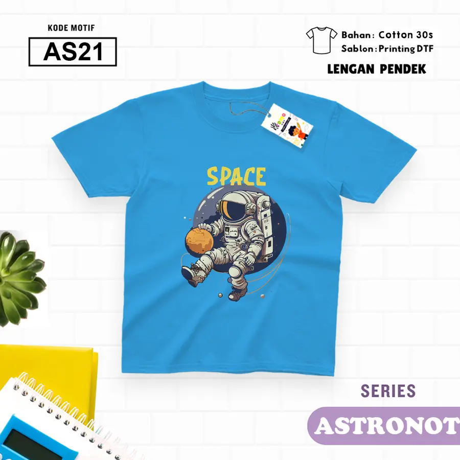 AS21 - Kaos Dewasa Cotton 30s [Varian: M / Biru Turkish]