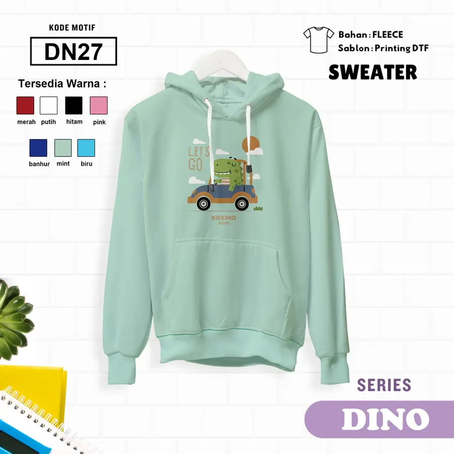DN27 - Sweater Kids Fleece Panjang [Varian: L (5-6 y) / Biru]