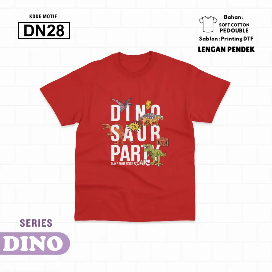 DN28 - Kaos Kids Soft Cotton Pendek [Varian: L (5-6 y) / Hitam]