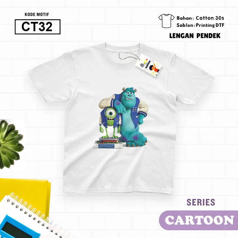 CT32 - Kaos Dewasa Cotton 30s Pendek [Varian: M / Biru Turkish]