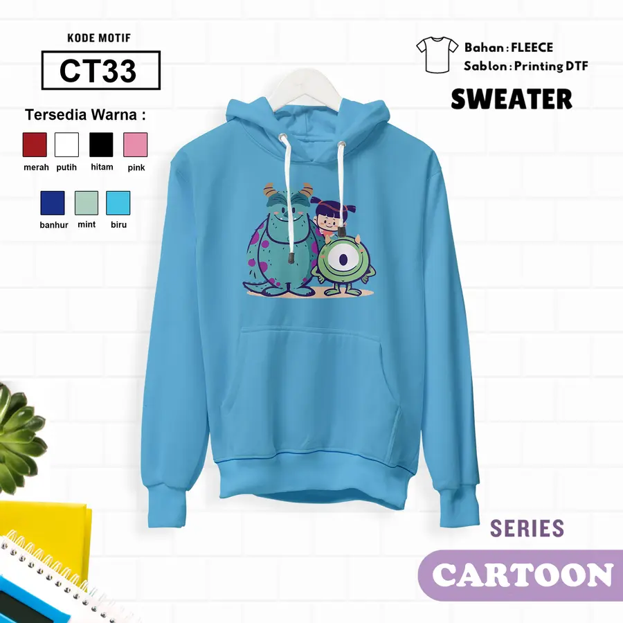 CT33 - Sweater Kids Fleece Panjang [Varian: L (5-6 y) / Biru]