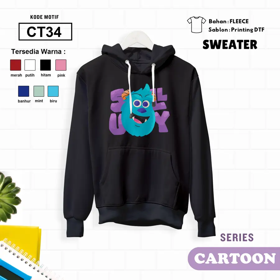 CT34 - Sweater Kids Fleece Panjang [Varian: L (5-6 y) / Biru]