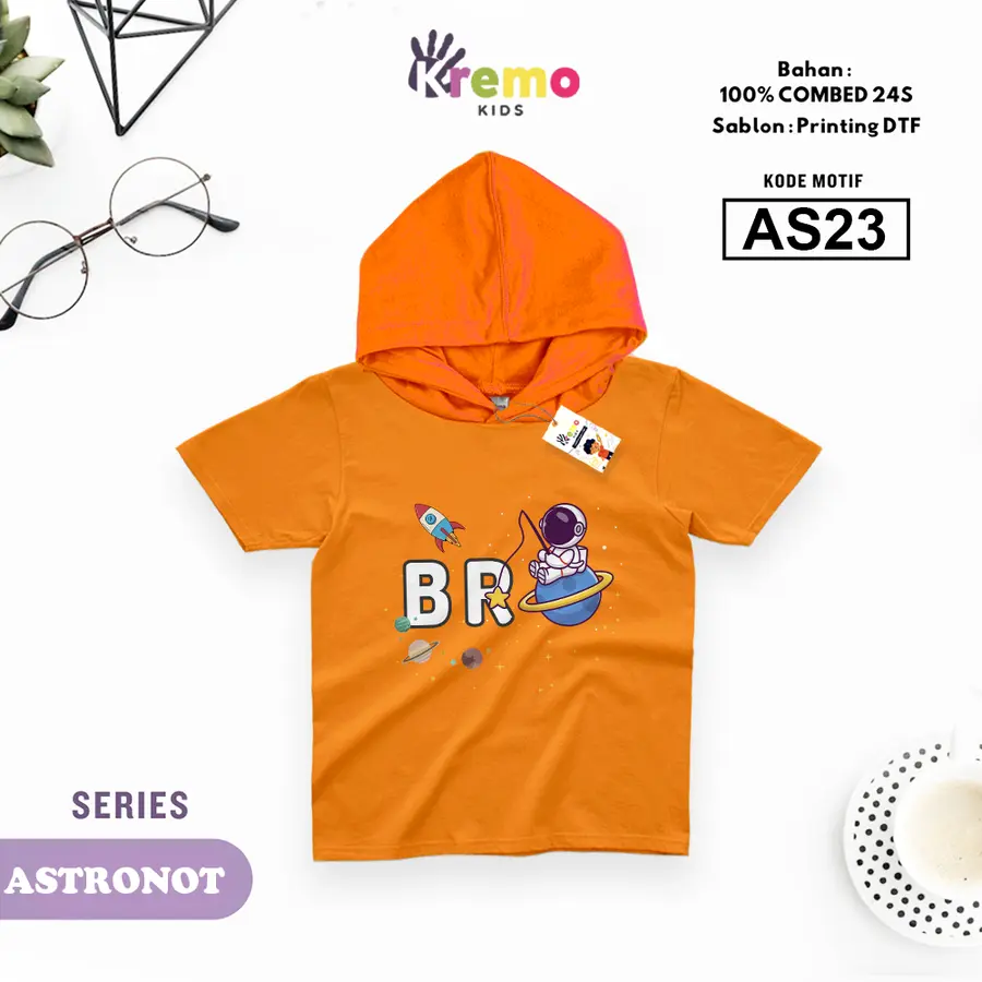 AS23 - Hoodie Kids Combed 24s Pendek [Varian: S (3-4 y) / Biru]