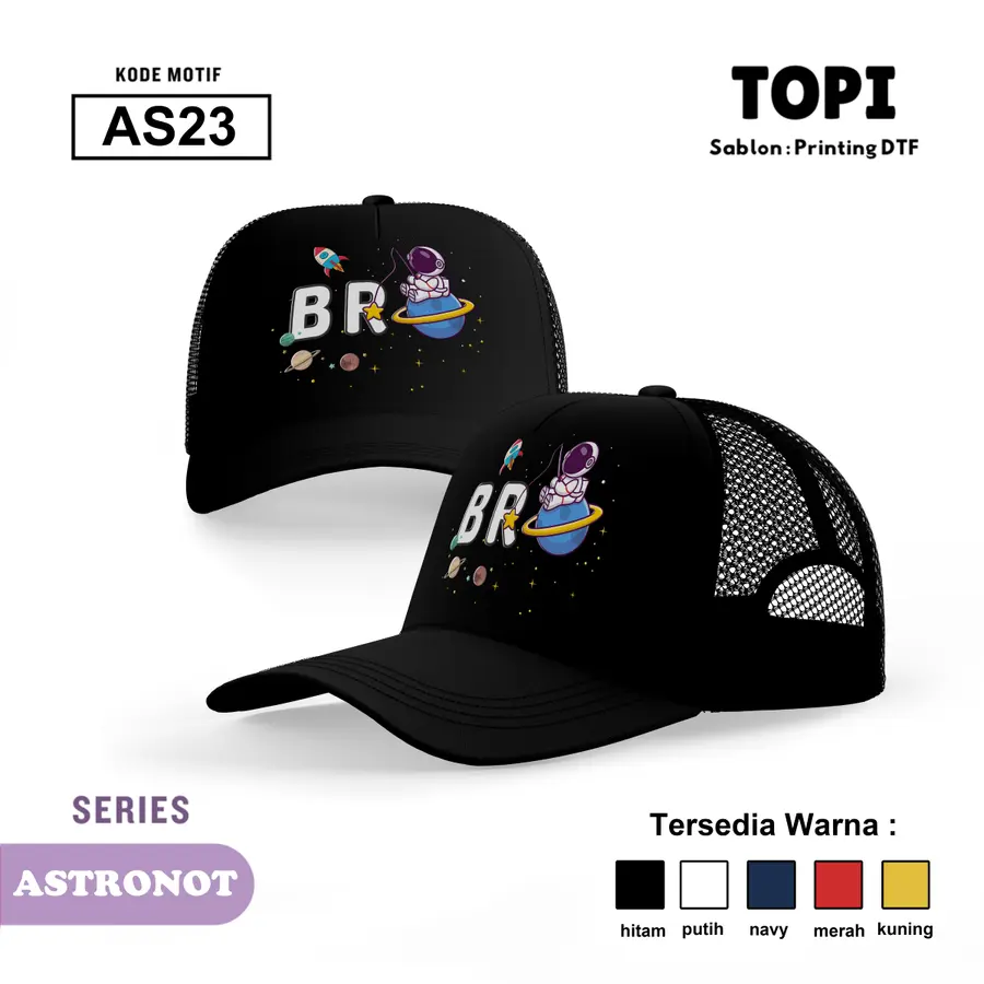 AS23 - Topi [Varian: Hitam]