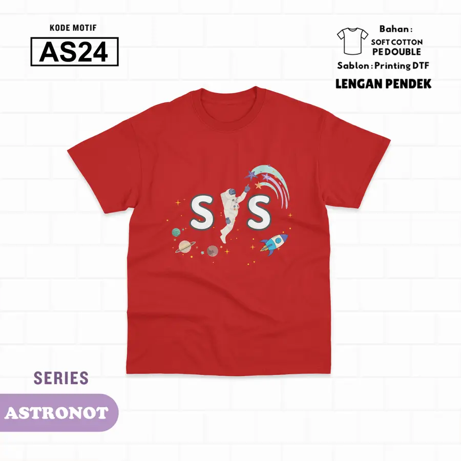 AS24 - Kaos Kids Soft Cotton Pendek [Varian: L (5-6 y) / Hitam]