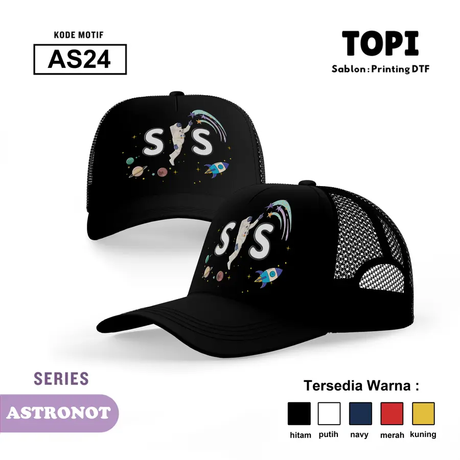 AS24 - Topi [Varian: Hitam]