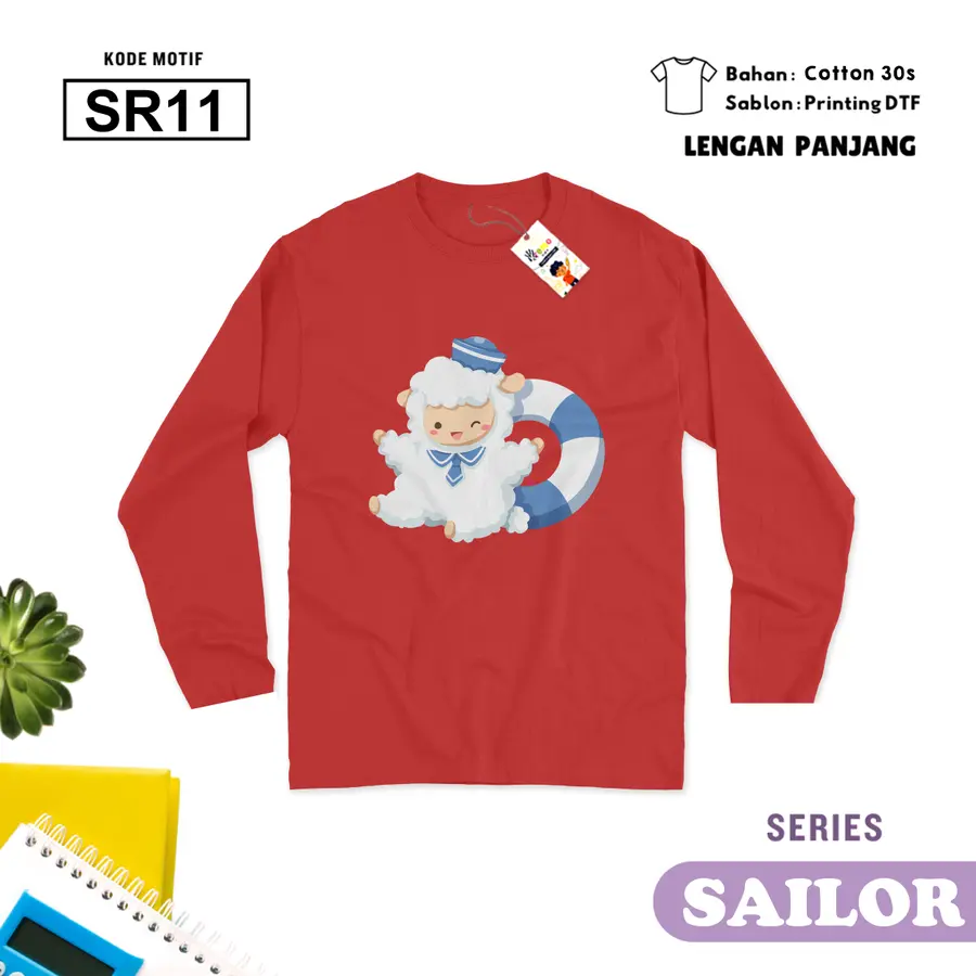 SR11 - Kaos Dewasa Cotton 30s Panjang [Varian: M / Hitam]