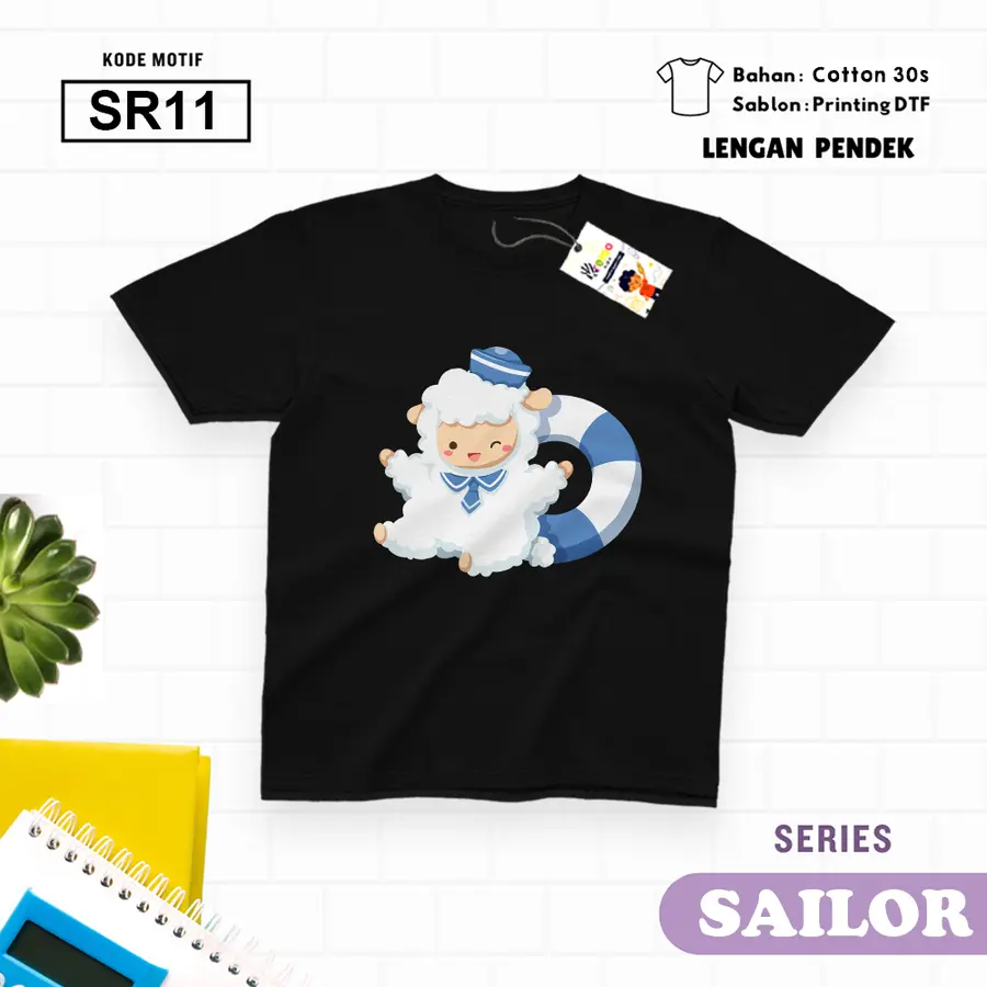 SR11 - Kaos Dewasa Cotton 30s Pendek [Varian: M / Biru Turkish]