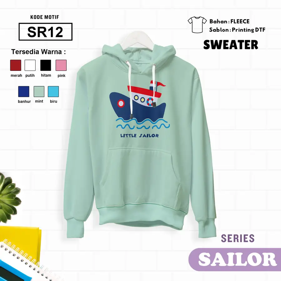 SR12 - Sweater Kids Fleece Panjang [Varian: L (5-6 y) / Banhur]