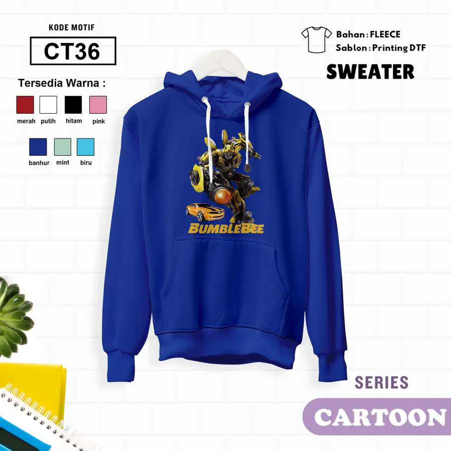 CT36 - Sweater Kids Fleece Panjang [Varian: L (5-6 y) / Biru]