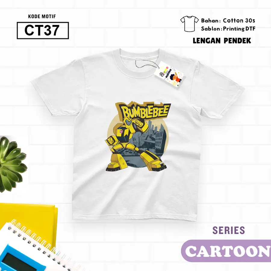 CT37 - Kaos Dewasa Cotton 30s Pendek [Varian: M / Biru Turkish]