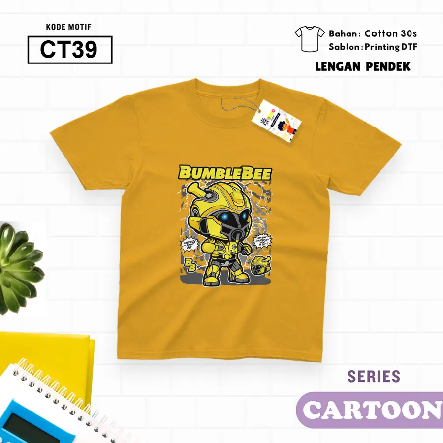 CT39 - Kaos Dewasa Cotton 30s Pendek [Varian: M / Biru Turkish]