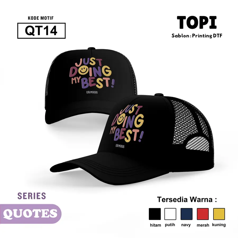 QT14 - Topi [Varian: Hitam]