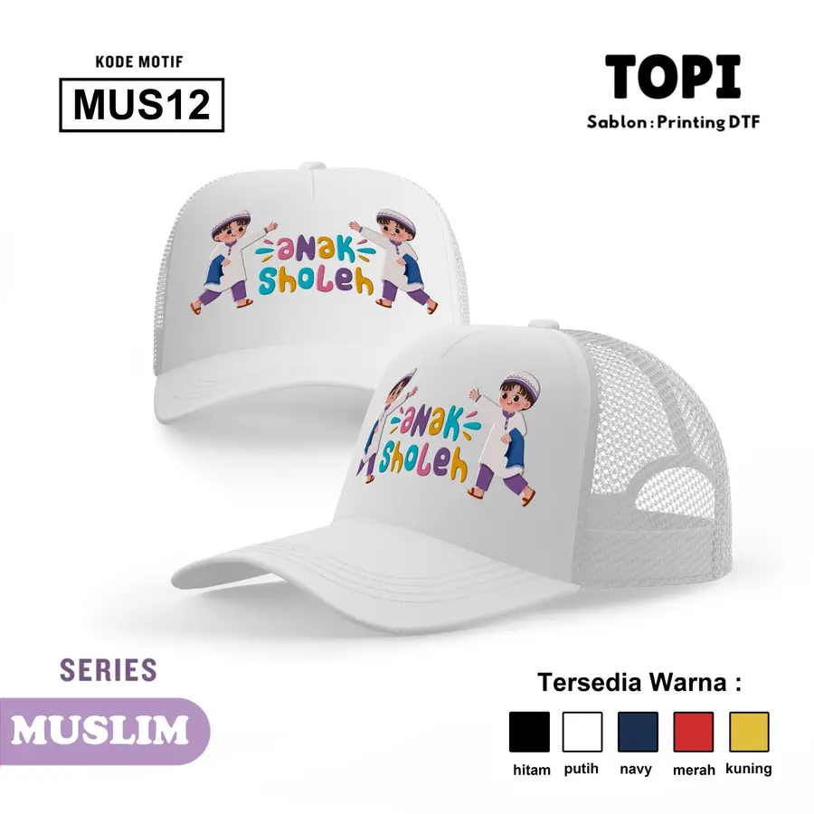 MUS12 - Topi [Varian: Hitam]