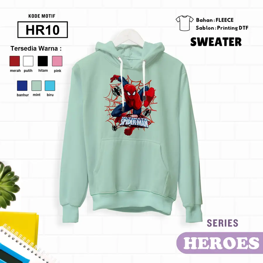 HR10 - Sweater Kids Fleece Panjang [Varian: L (5-6 y) / Biru]