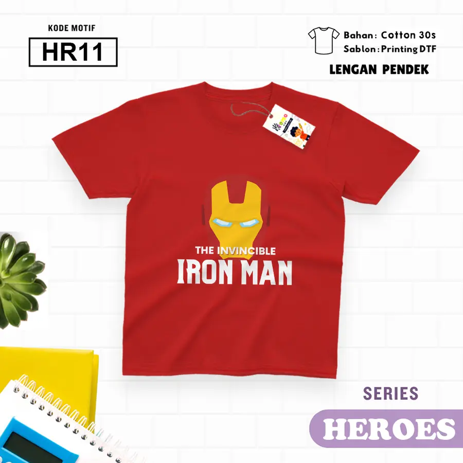 HR11 - Kaos Dewasa Cotton 30s Pendek [Varian: M / Biru Turkish]