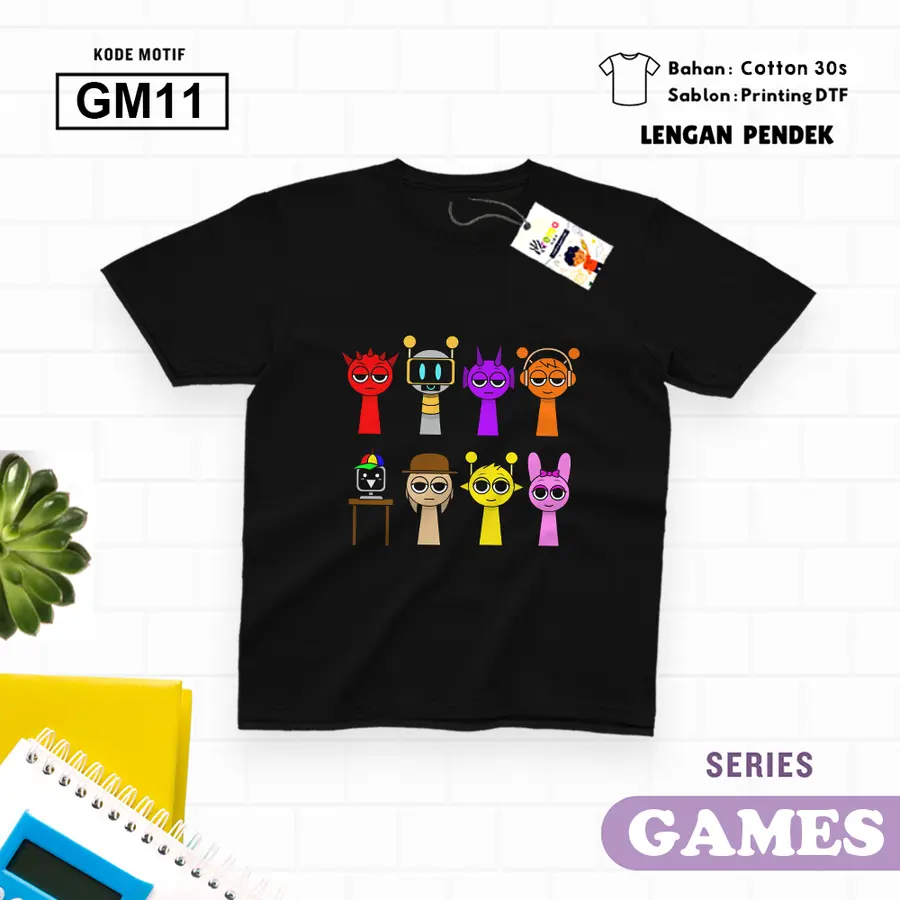 GM11 - Kaos Kids/Junior Cotton 30s Pendek [Varian: S Kids (1-2 y) / Biru Turkish]