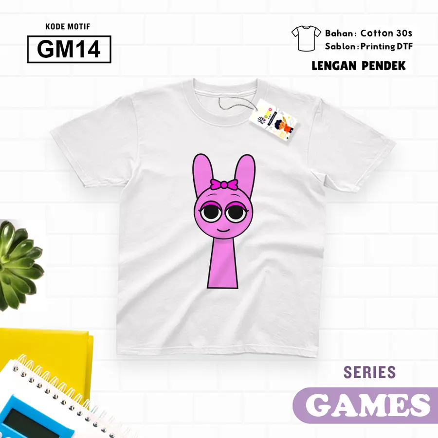 GM14 - Kaos Kids/Junior Cotton 30s Pendek [Varian: S Kids (1-2 y) / Biru Turkish]