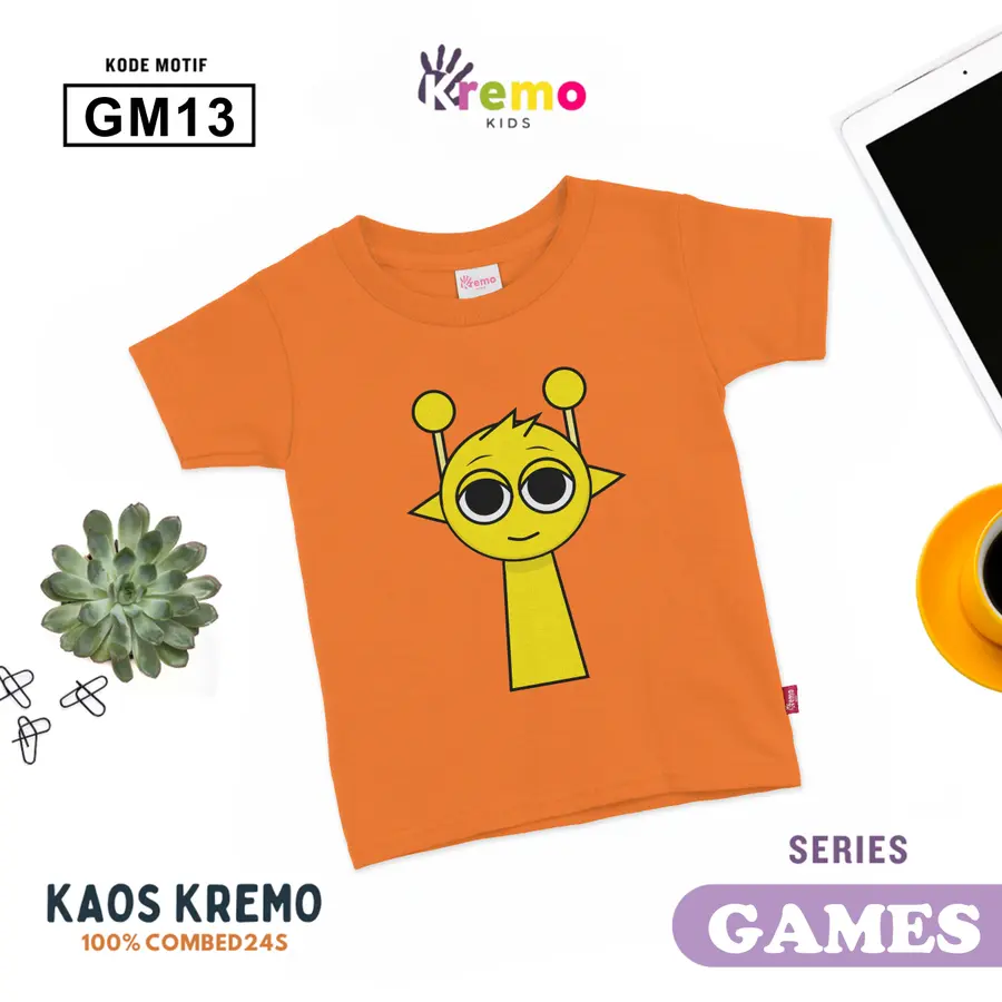 GM13 - Kaos Kids Combed 24s Pendek [Varian: S (3-4 y) / Biru]