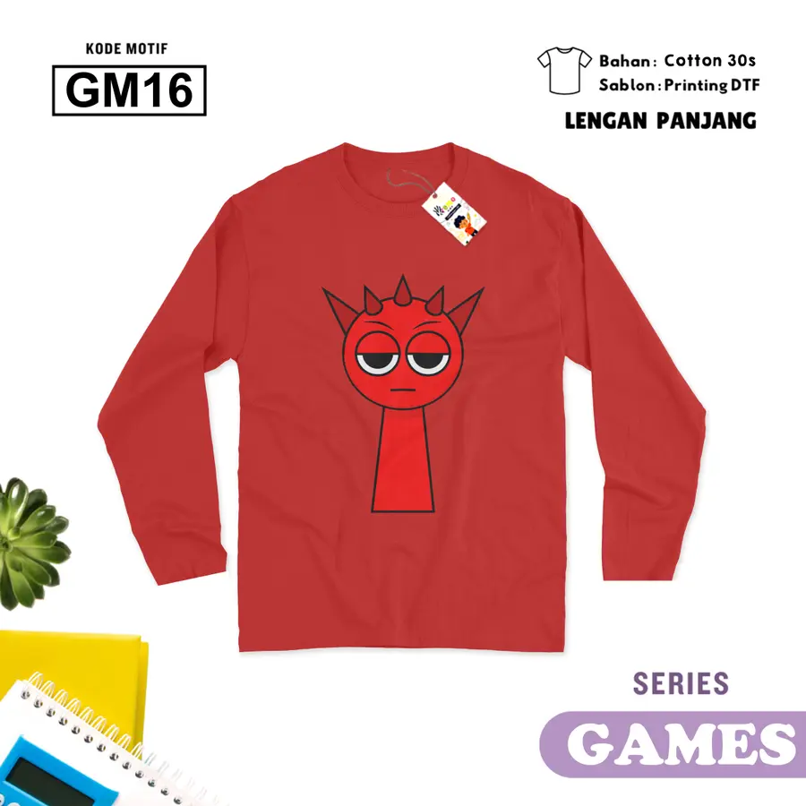 GM16 - Kaos Kids/Junior Cotton 30s Panjang [Varian: S Kids (1-2 y) / Biru Turkish]