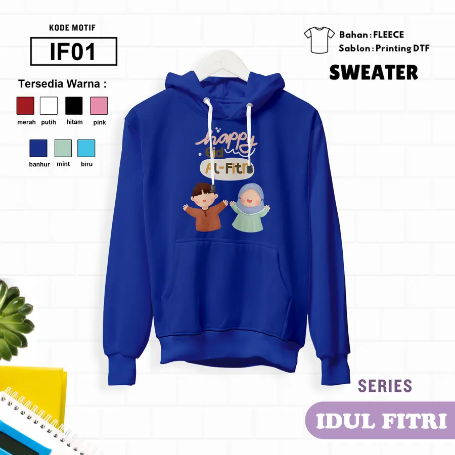 IF01 - Sweater Kids Fleece Panjang [Varian: L (5-6 y) / Banhur]