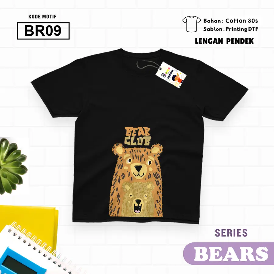 BR09 - Kaos Dewasa Cotton 30s Pendek [Varian: M / Biru Turkish]