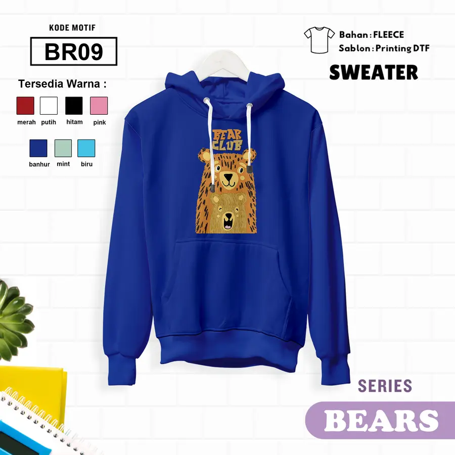 BR09 - Sweater Kids Fleece Panjang [Varian: L (5-6 y) / Banhur]