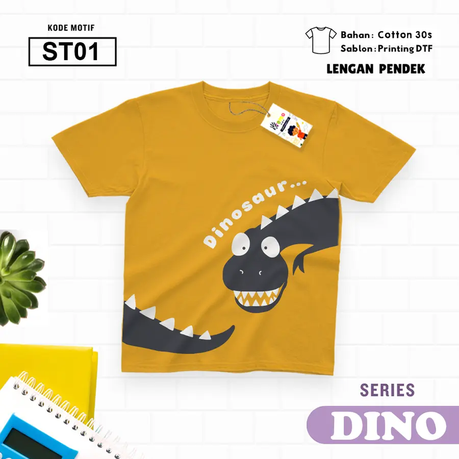 ST01 - Kaos Dewasa Cotton 30s Pendek [Varian: M / Biru Turkish]