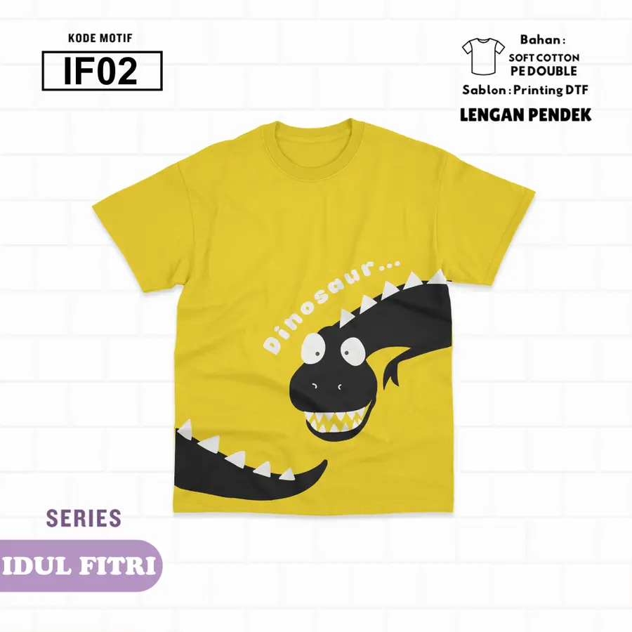 ST01 - Kaos Kids Soft Cotton Pendek [Varian: L (5-6 y) / Hitam]